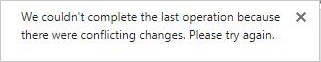 Mensagem de erro sobre alterações em conflito por dois ou mais utilizadores num ficheiro do Visio.