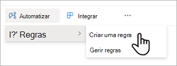 Crie uma regra para automatizar uma lista no SharePoint.