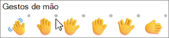 Emojis com um ponto cinzento para mudar o tom de pele.