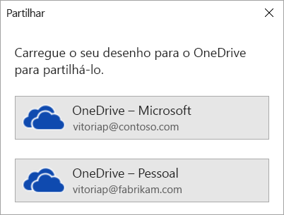 Se não tiver guardado o seu desenho no OneDrive ou no SharePoint, o Visio pede-lhe que o faça.