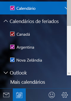 Adicionar um calendário de férias no Windows 10