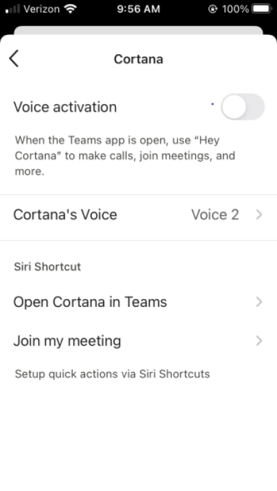 Botão Ativar a Cortana para dispositivos móveis da Cortana