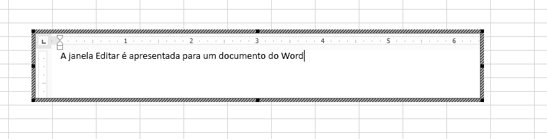 Pode editar o documento Word incorporado diretamente no Excel.