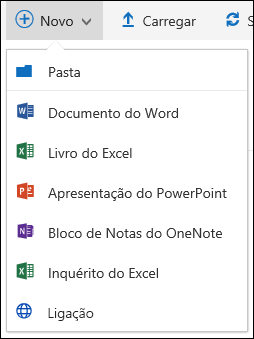 Office 365 Criar uma nova pasta ou documento