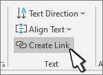 Botão Criar caixa de texto ligada