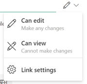 o ícone da caneta indica que os destinatários podem editar o ficheiro