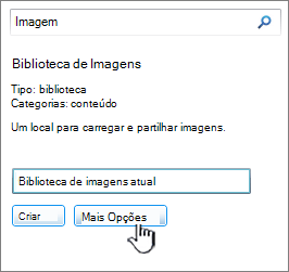 Criar diálogo de biblioteca de imagens com mais opções em destaque