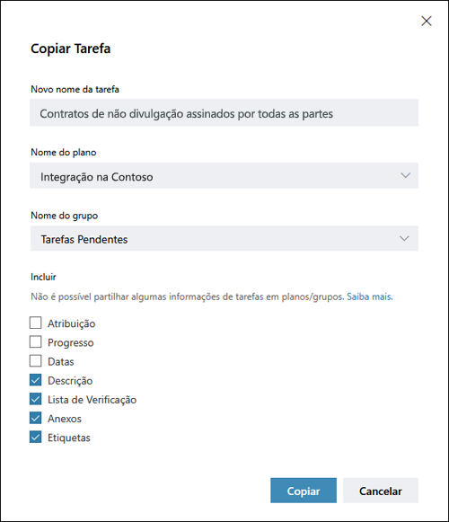 Copiar e mover tarefas do Planner - Suporte da Microsoft