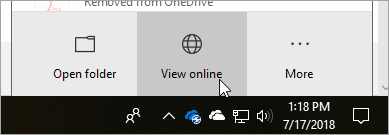Uma captura de ecrã do botão Ver online