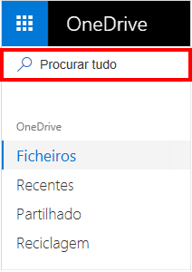Procurar a seleção completa no OneDrive