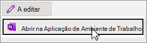 Abrir no menu da aplicação de ambiente de trabalho