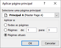 Uma imagem mostra a caixa de diálogo Apply Master Page.