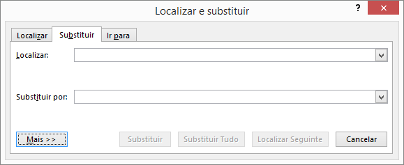 No Outlook, na caixa de diálogo Localizar e substituir, selecione o botão Mais para ver as opções adicionais.