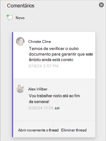 Comentários resolvidos do Mac