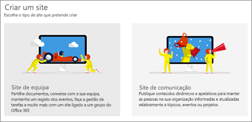 Escolha de dois modelos de nível superior, um site de equipa ou de comunicação.