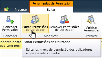 Editar permissões de utilizador