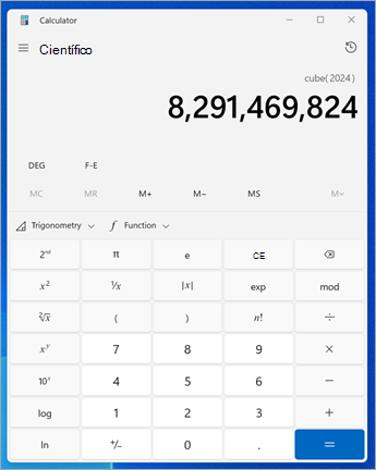 A aplicação Calculadora no Windows.