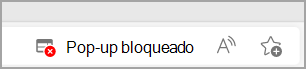 Ícone de pop-up bloqueado na barra de endereços do Microsoft Edge.