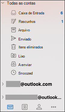 Caixa de entrada unificada no Outlook para Mac.