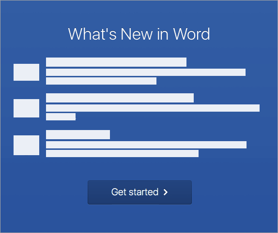 Iniciar a ativação do Word 2016 para Mac