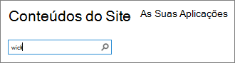 A caixa de pesquisa de aplicações com wiki escrito