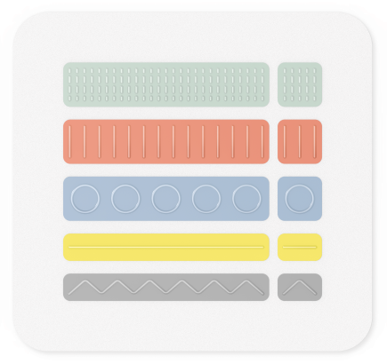Cartão com etiquetas de porta incluídas no Surface Adaptive Kit.