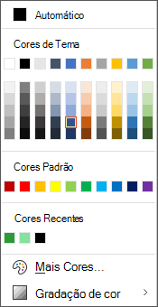A caixa de diálogo de cores no Office 365