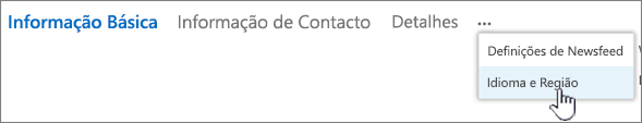 Clique em Reticências e, em seguida, clique em Idioma e região