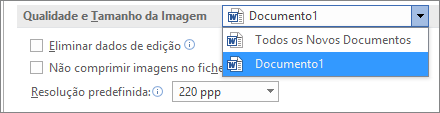 Configurar a maneira como o Office comprime as suas imagens para equilibrar o tamanho e a qualidade do ficheiro