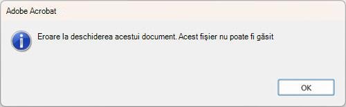 Eroare imprimare rapidă PDF Outlook pentru desktop