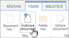 Butonul Încărcare document din panglică