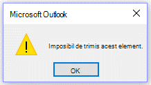 Mesaj de eroare Microsoft Outlook, Imposibil de trimis de data aceasta.