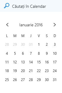 Caseta de căutare Calendar