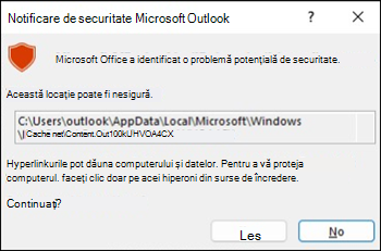 Outlook blochează fișierele .ics