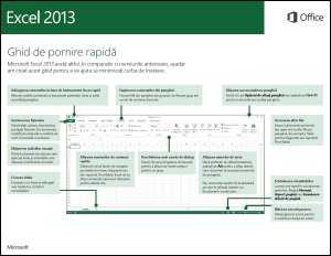 Ghidul de pornire rapidă Excel 2013
