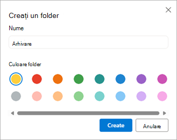 În caseta de dialog Creați un folder, tastați numele folderului dorit.