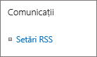 Setări comunicații listă (RSS)