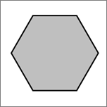 Afișează o formă hexagonală.