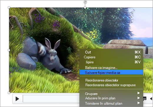 Slide containing an image and the Save as picture command selected in the shortcut menu
