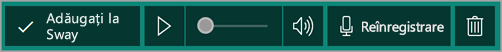 Adăugarea unei înregistrări la Sway