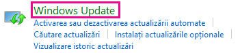 Linkul Windows Update din Panoul de control Windows 8