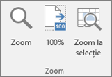 Zoom group on the Excel ribbon