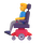 Bărbat teams în scaun cu rotile motorizat emoji