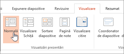 View ribbon with Normal highlighted