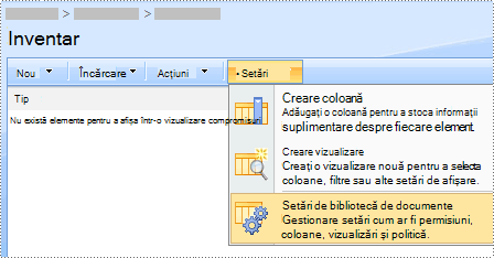 Document Library Settings command