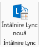 Captură de ecran cu pictogramă de întâlnire Lync nouă din panglică
