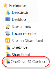 Folder OneDrive pentru business sincronizat în Explorer