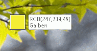 Numere pentru culorile RGB selectate utilizând Pipeta