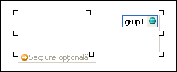 Empty optional section selected in design mode