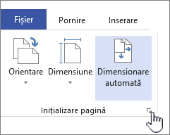 Faceți clic pe pictograma din colțul secțiunii Inițializare pagină